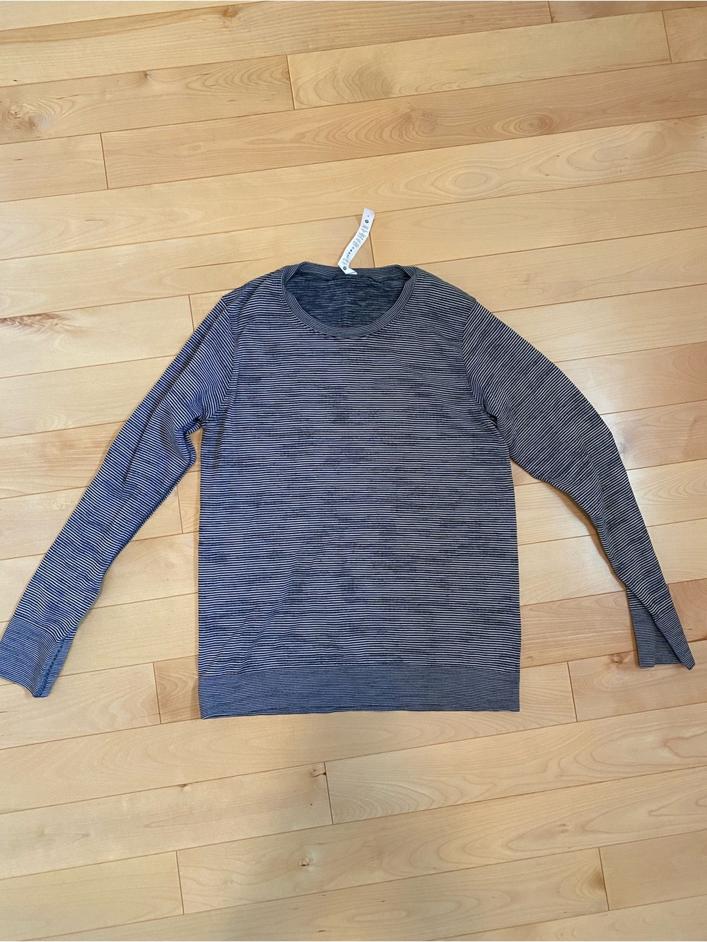 lululemon athletica Gray Striped Long Sleeve Tee